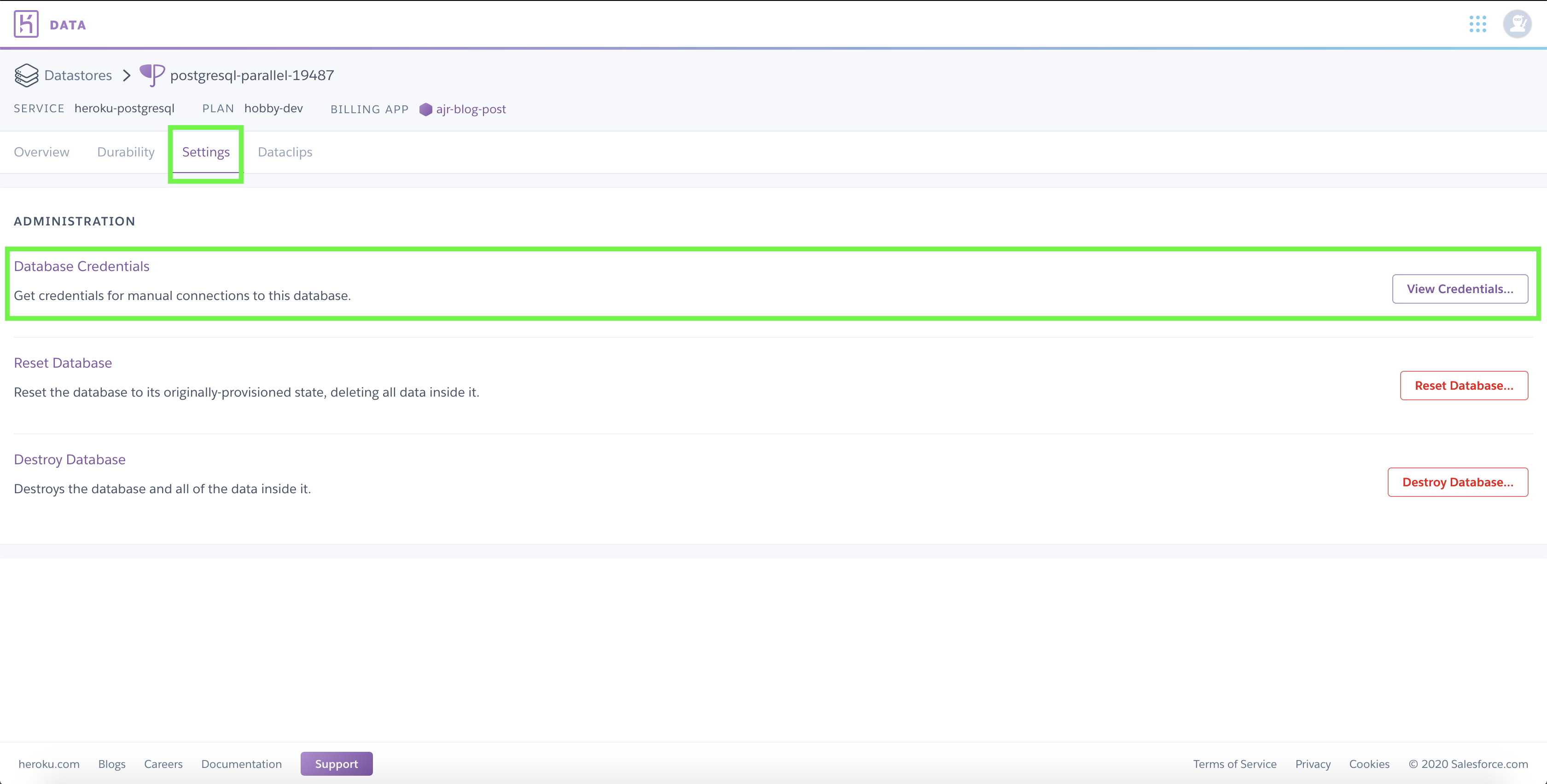Postgres Credentials